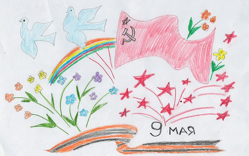 Рисунок на 9 мая в детский сад