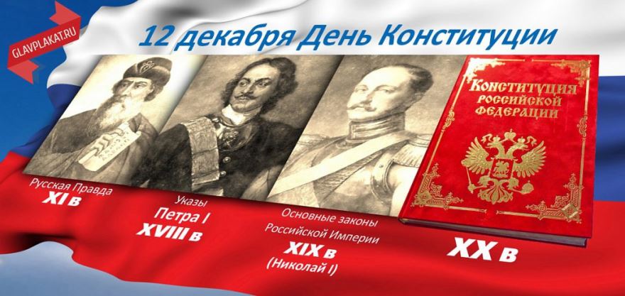 День Конституции России 12 декабря открытка к празднику