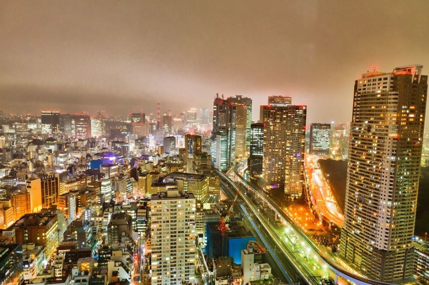 Смотреть красивый вид города Токио в хорошем качестве