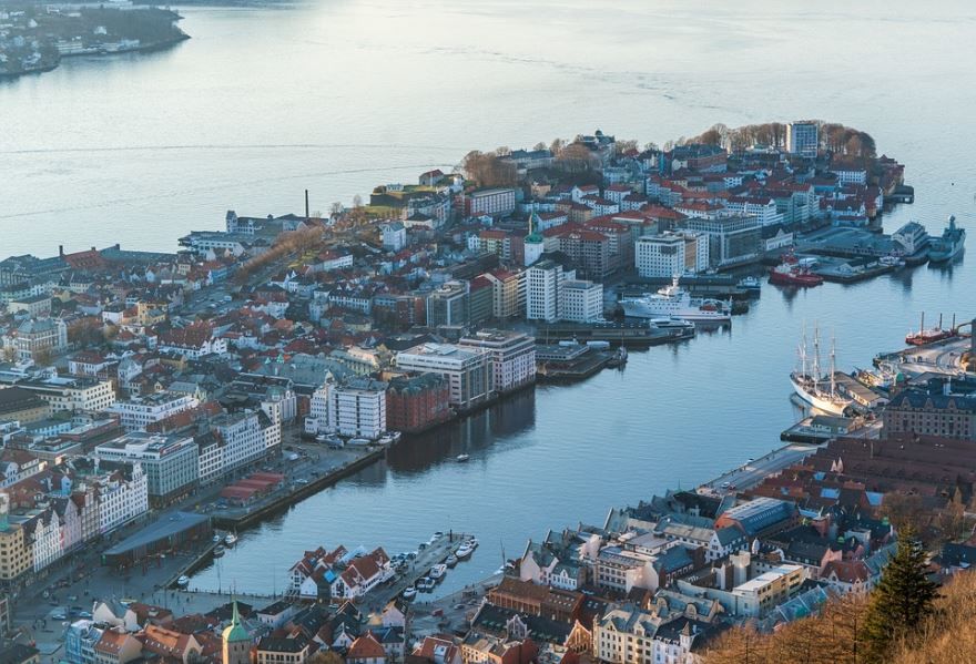 Фото города Берген Норвегия
