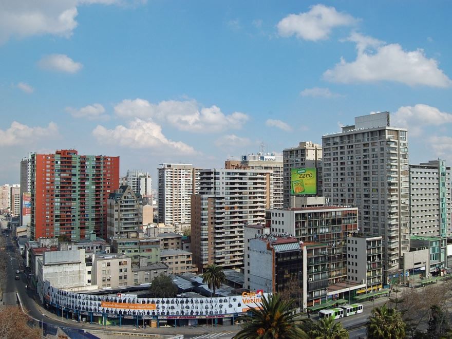 Вид на город Сантьяго Чили