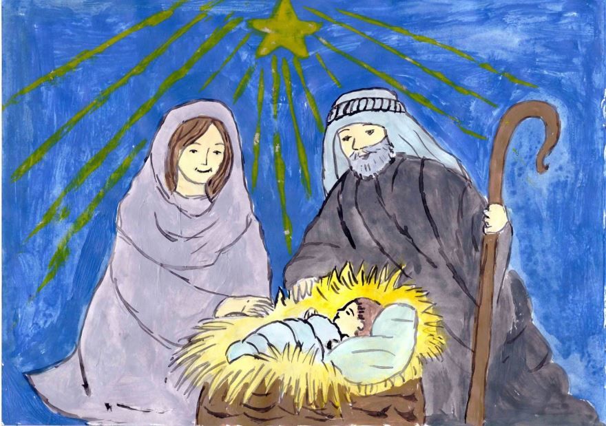 Рождество Христово рисунки красивые красками