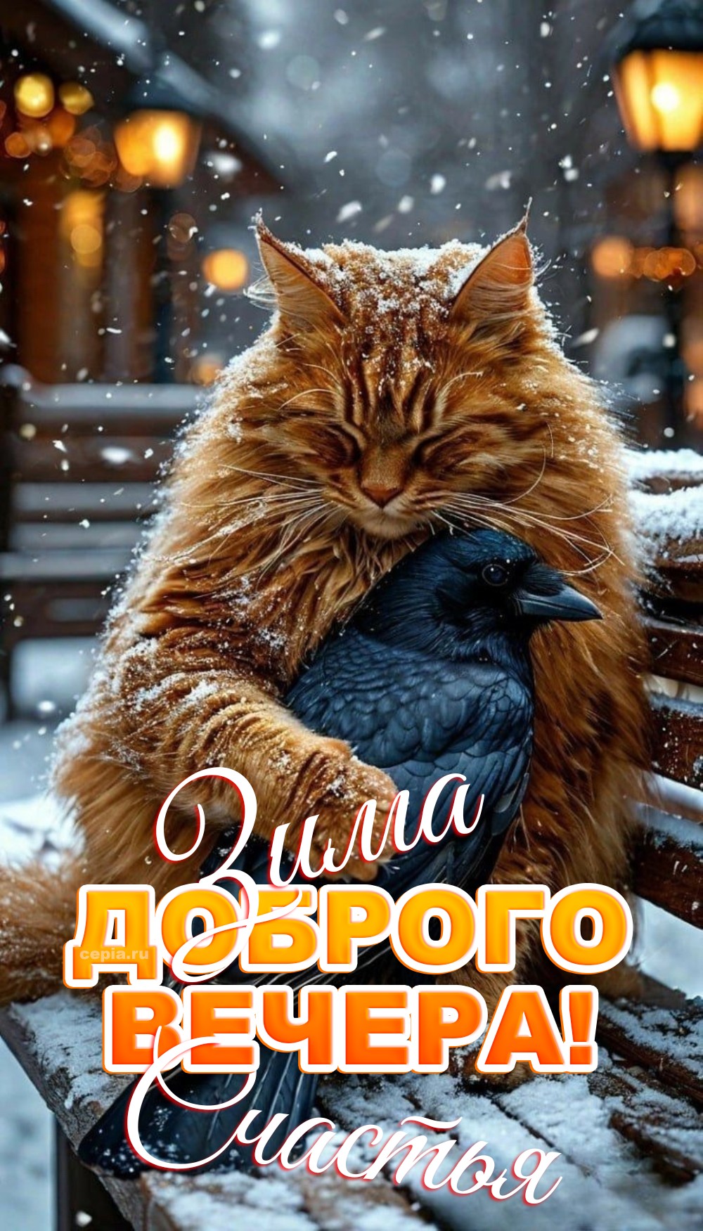 😊 Желаю, чтобы зимний вечер стал для тебя оазисом спокойствия, где можно забыть обо всех заботах и просто наслаждаться моментом