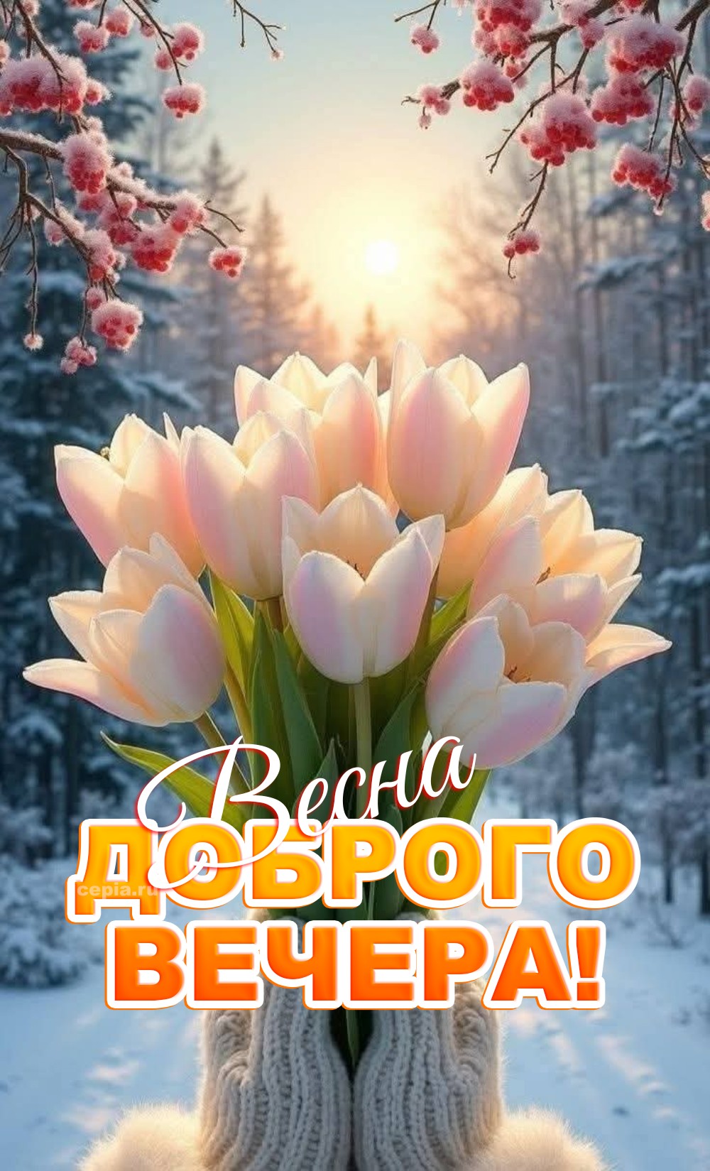 😍 Желаю, чтобы нежность весеннего вечера согрела тебя и наполнила теплом даже самый холодный уголок души