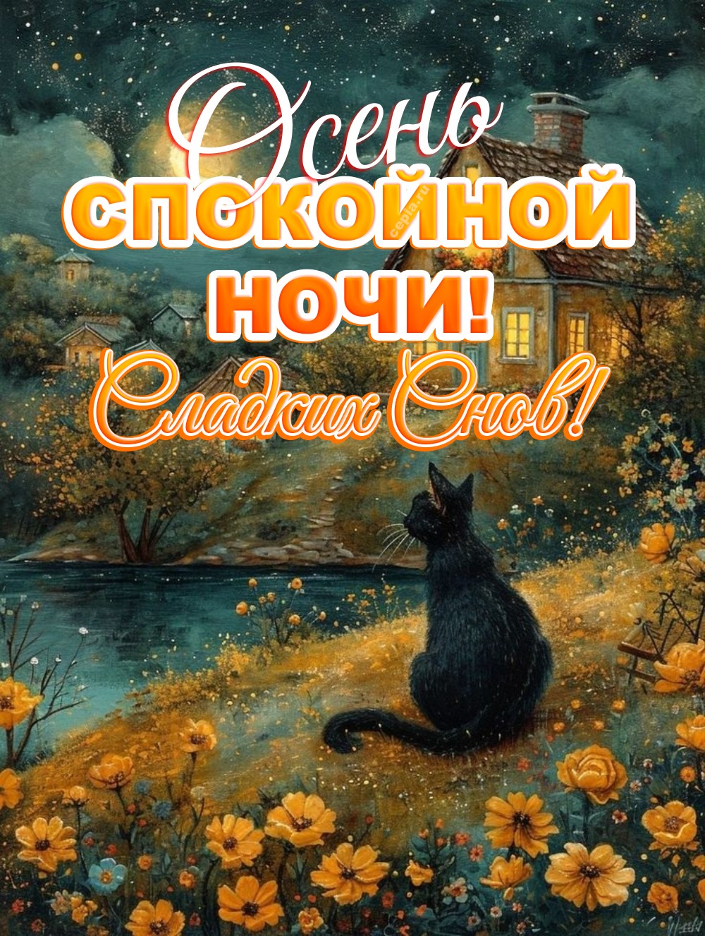 😀 Пусть эта осенняя ночь наполнится волшебством, а каждый миг сна дарит покой и счастье