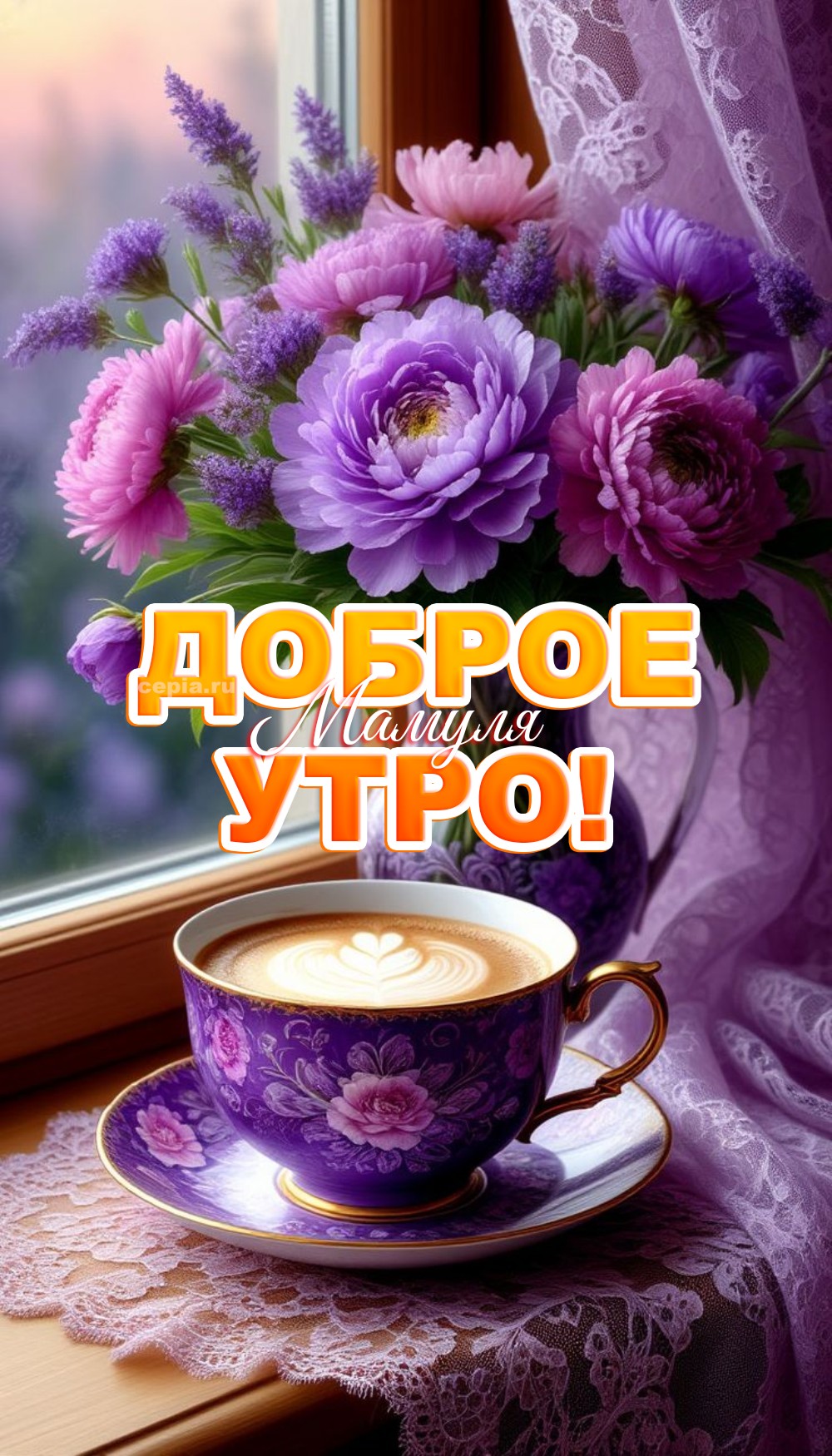 😀 Просыпайся, моя красавица! Желаю тебе такого утра, где все неприятности растворяются как сахар в чае, оставляя только сладкое послевкусие